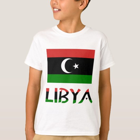 Libië en Libische vlag T-shirt (Voorkant)