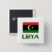 Libië en Libische vlag Vierkante Button 5,1 Cm (Voorkant /achterkant)