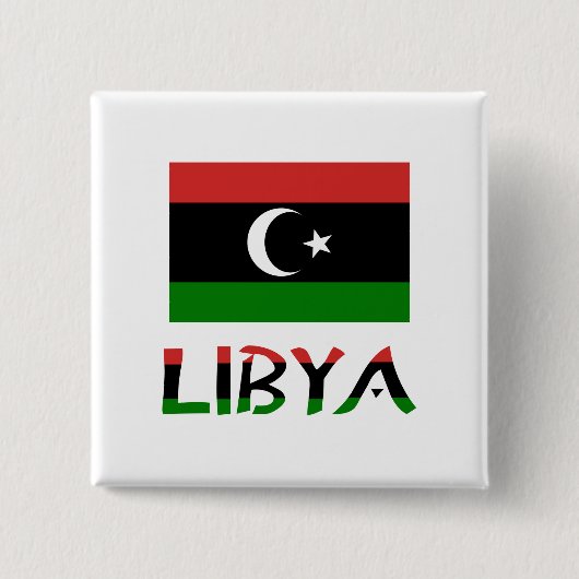 Libië en Libische vlag Vierkante Button 5,1 Cm (Voorkant)