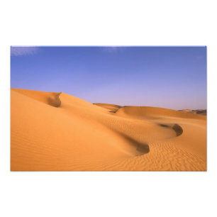 Libië, Fezzan, Saharawoestijn, Erg Murzuq, Zand Foto Afdruk