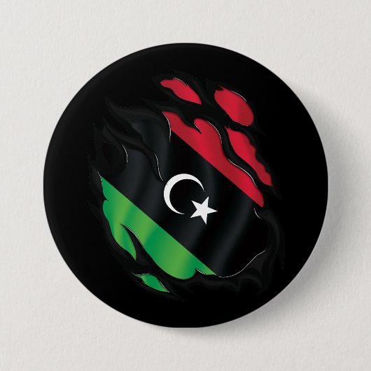 Libië Gekopieerde vlag Ronde Button 7,6 Cm (Voorkant)