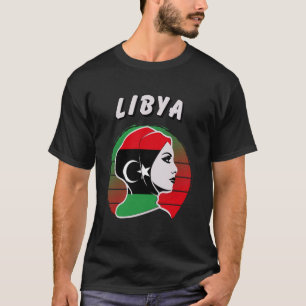 Libië, Libische vlag, Libische meisjes, Libische v T-shirt