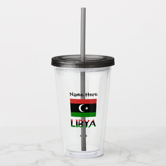 Libië Libische Vlag Persoonlijk Acryl Drinkbeker (Voorkant)