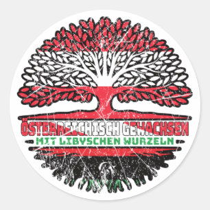 Libië Österreichisch Österreich Baum Ronde Sticker