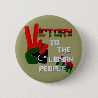 Libië - Overwinning van het volksleger Kunstwerkge Ronde Button 5,7 Cm