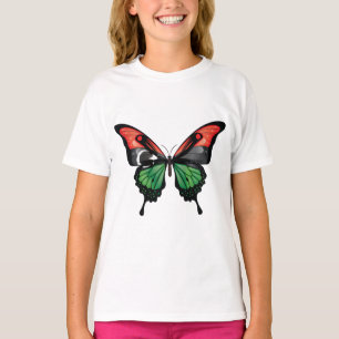 Libië Swallowtail vlinder vlag T-shirt
