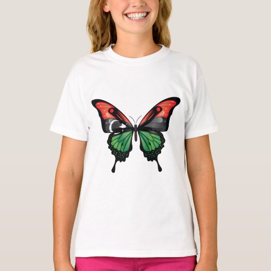 Libië Swallowtail vlinder vlag T-shirt (Voorkant)