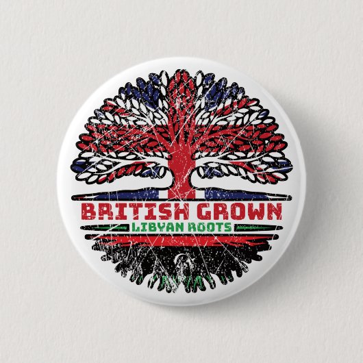 Libië - Verenigd Koninkrijk - Britse boomstammen Ronde Button 5,7 Cm (Voorkant)