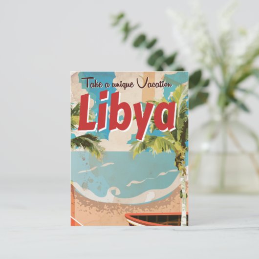 Libië Vintage Travel Poster. Briefkaart (Staand voorkant)
