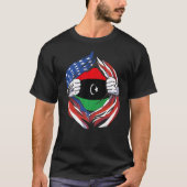 Libië Vlag Amerikaan Trots op mijn Libische erfgoe T-shirt (Voorkant)