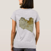 Libië Vlag en Kaart dk T-Shirt (Achterkant)