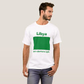Libië Vlag + Kaart + Tekst T-shirt (Voorkant volledig)
