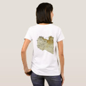 Libië Vlag + Kaart + Tekst T-shirt (Achterkant volledig)