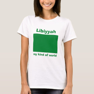 Libië Vlag + Kaart + Tekst T-shirt