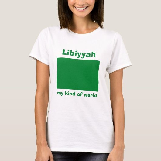 Libië Vlag + Kaart + Tekst T-shirt (Voorkant)