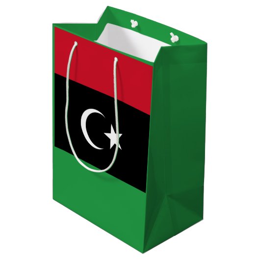 Libië vlag medium cadeauzakje (Achterkant Gekanteld)