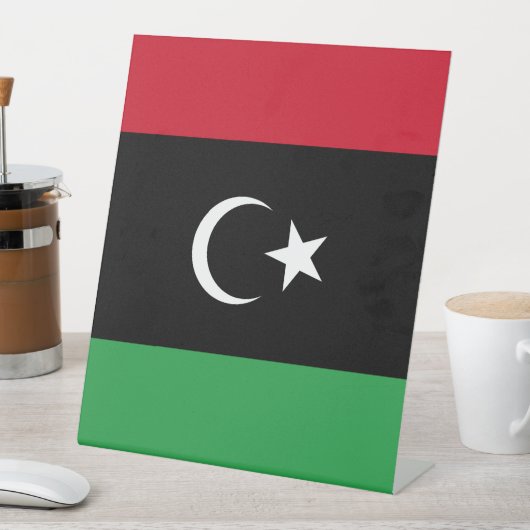 Libië vlag reclamebord met voetstuk (Insitu)