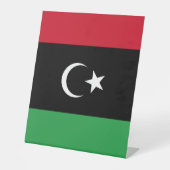 Libië vlag reclamebord met voetstuk (Voorkant)