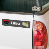 Libië Vlaggenhart + Kaart Bumpersticker (Op Truck)
