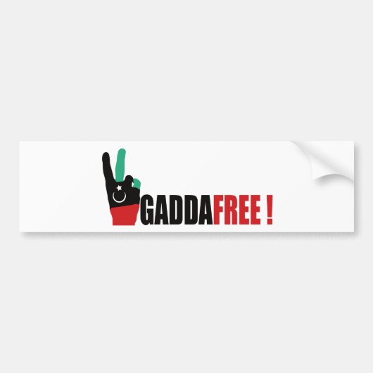 Libië vrij van Kaddafi - Kadhafi Bumpersticker (Voorkant)