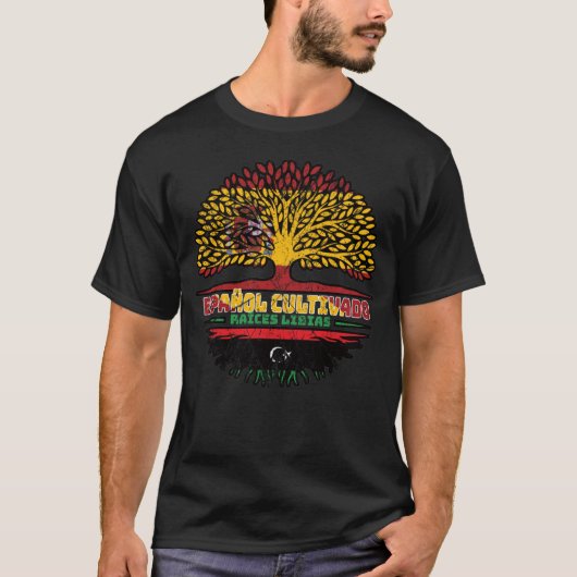 Libisch Spanje - Vlag over boomstammen T-shirt (Voorkant)