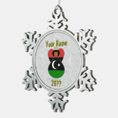 Libische Angel Flag Tin Sneeuwvlok Ornament (Rechts)