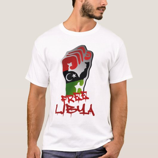 Libische demonstranten Libische onafhankelijkheids T-shirt (Voorkant)