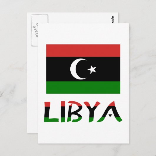 Libische en Libische vlag Briefkaart (Voorkant / Achterkant)