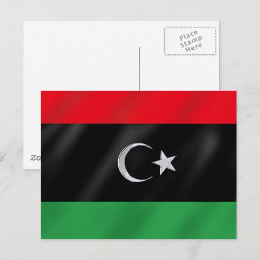Libische onafhankelijkheidsvlag - Libische vlag vo Briefkaart (Voorkant / Achterkant)