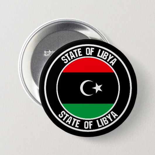 Libische ronde Embleem Button 7,6 Cm (Voorkant /achterkant)