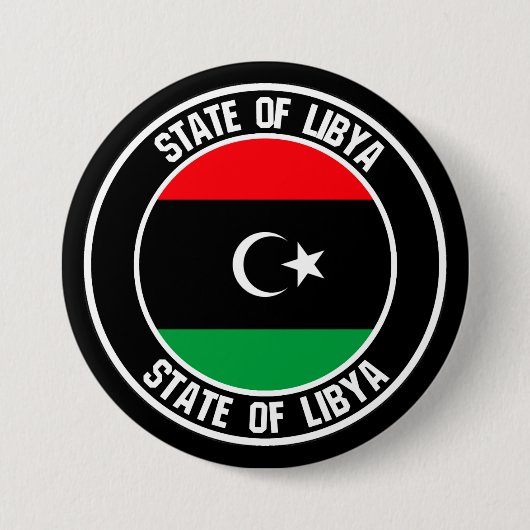 Libische ronde Embleem Button 7,6 Cm (Voorkant)