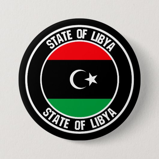 Libische ronde Embleem Ronde Button 7,6 Cm (Voorkant)