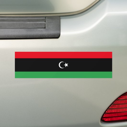 Libische vlag bumpersticker (Op auto)