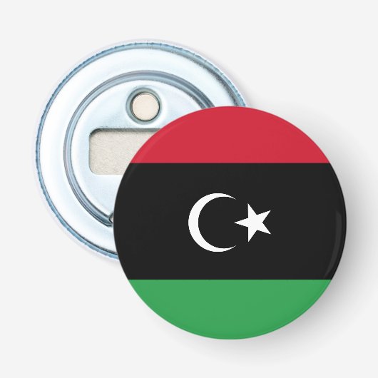 Libische vlag button flesopener (Voorkant)