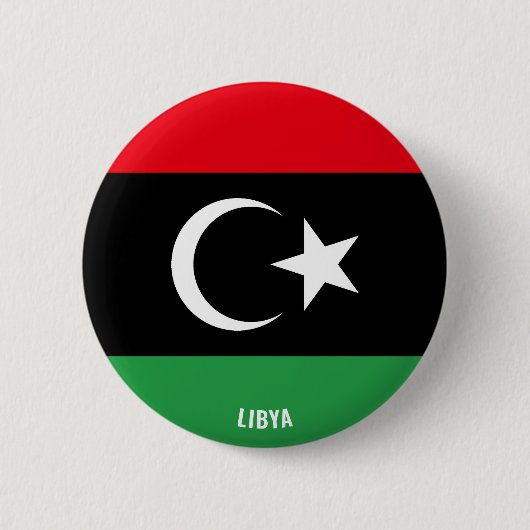Libische vlag charmant patriotticum ronde button 5,7 cm (Voorkant)
