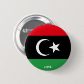 Libische vlag charmant patriotticum ronde button 5,7 cm (Voorkant /achterkant)