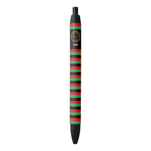 Libische vlag Cute Patriotic Zwarte Inkt Pen (Voorkant Verticaal)
