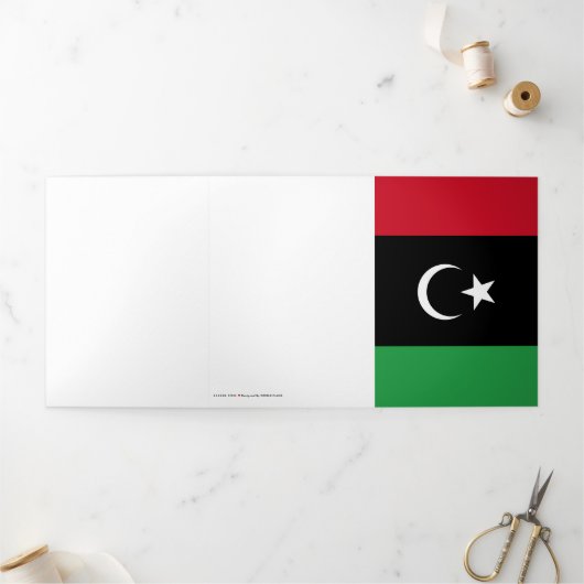 Libische vlag drieluik kaart (Buitenkant)