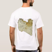 Libische vlag en kaart T-Shirt (Achterkant)