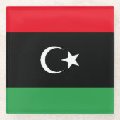 Libische vlag glazen onderzetter (Voorkant)