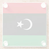 Libische vlag glazen onderzetter (Achterkant)