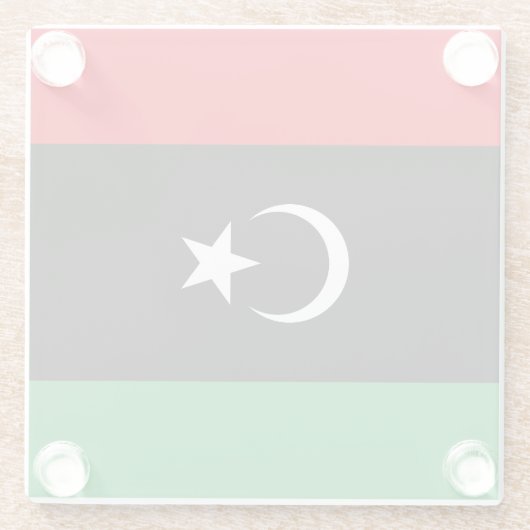 Libische vlag glazen onderzetter (Achterkant)