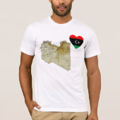Libische vlag — Hart en kaart T-Shirt (Voorkant)