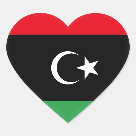 Libische vlag hart sticker (Voorkant)
