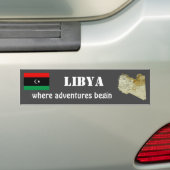 Libische vlag + kaartBumpersticker Bumpersticker (Op auto)