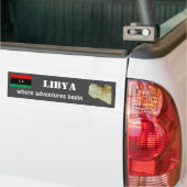 Libische vlag + kaartBumpersticker Bumpersticker (Op Truck)