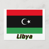 Libische vlag met naam briefkaart (Voorkant)