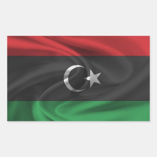 Libische vlag rechthoekige sticker (Voorkant)