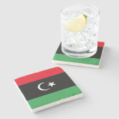 Libische vlag stenen onderzetter (Zijkant)