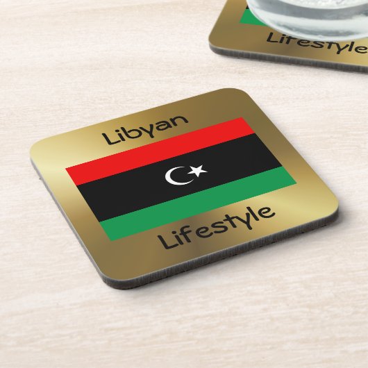 Libische vlag + tekst Onderzetter (Linkerzijde)